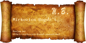Mirkovics Bogát névjegykártya